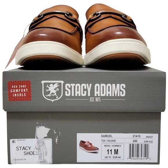 Stacy Adams Men Samuel Slip On Horsebit Loafer Size US 11M Tan Brown Leather AGJ main image 5